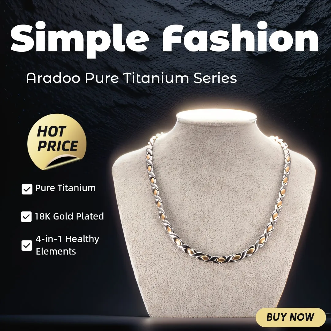 Ansi Chain - ARADOO Pure Titanium Necklace Collar Titanium