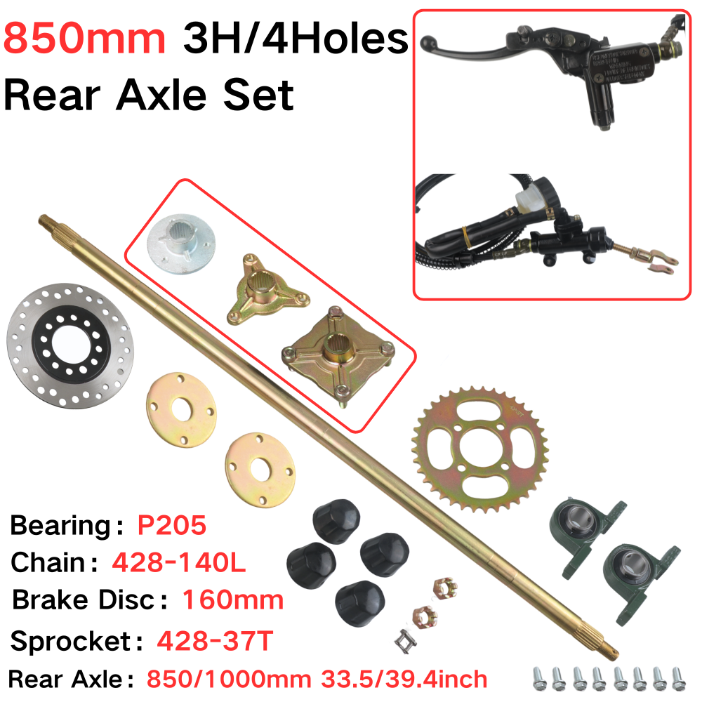 850mm Rear Axle Complete Set W - Sprocket Chain recension och pris