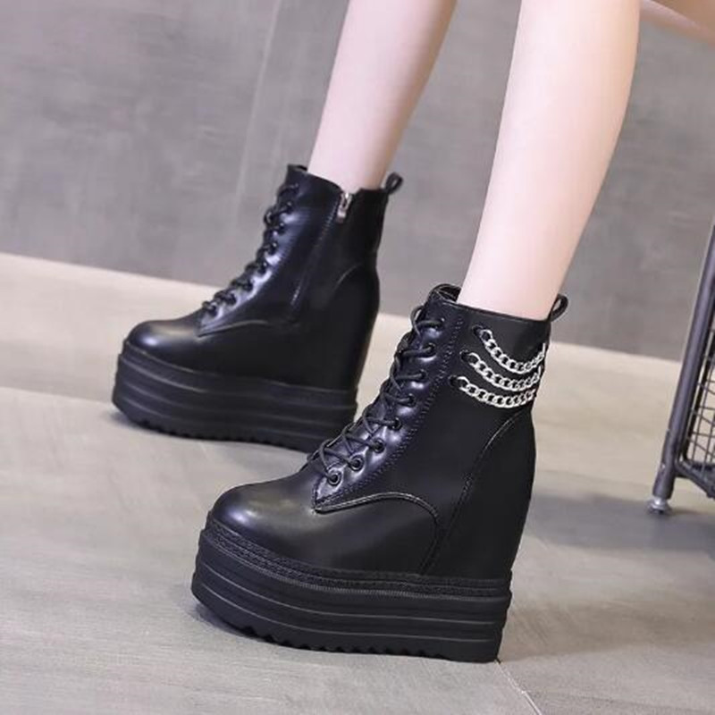 NEW Women Ankle Boots Leather  - Motorcycle Chain recension och pris